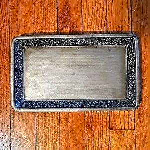 Jeweled vanity display tray, 10"x6".